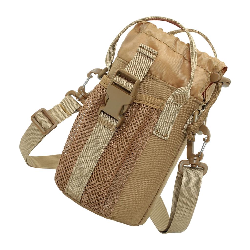 Портативный термочехол для бутылки с водой с регулируемым ремешком и сетчатым боковым карманом для походов на открытом воздухе, кемпинга, путешествий