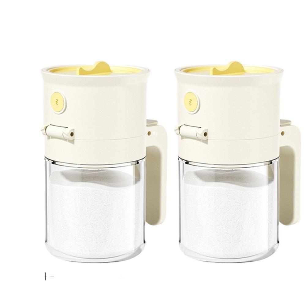 Quantitative Control 2 In 1 Salt Container 0.5g Glass Seasoning Box for Sugar Salt