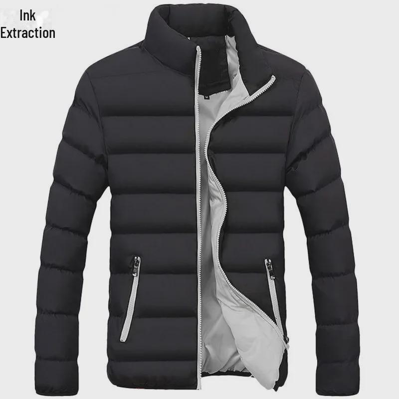 Мужское бархатное зимнее хлопковое пальто в корейском стиле - Модная молодежная короткая куртка