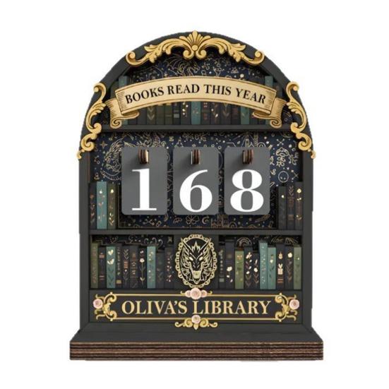 Yousheng Книга Прочитано в этом году Счетчик Деревянный Трекер Достижения Цели Чтения с Цифрами Украшение Книжной Полки Подарок для Любителей Книг Книжного Червя