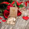1 Set Wooden Love Guest Drop Heart Ornament with Box Mini Heart Sign Stable Stand