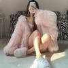Winter new imitation fox fur woven imitation fur jacket women's bat sleeves big hat lazy wind fur top