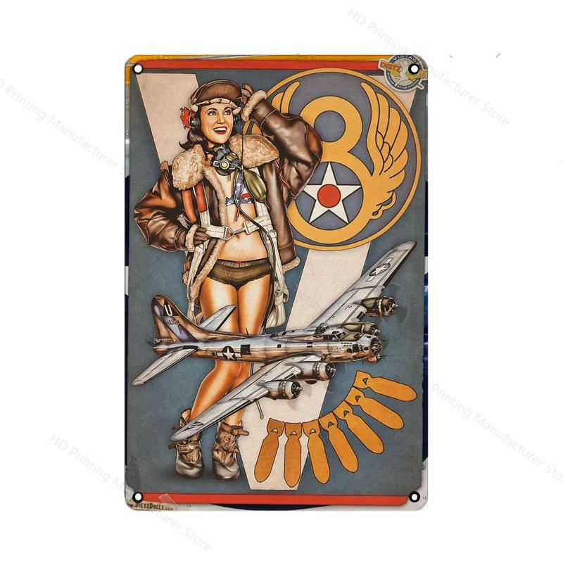 Винтажная классическая киноафиша Жестяная табличка Ретро Металлическая пластина Сексуальная красавица Живопись Настенный декор Авиационная табличка Плакат пин-ап Украшение комнаты