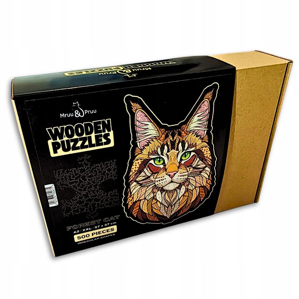 Large XXL Forest Cat Wooden Puzzle | Puzzle Gift For Adults
