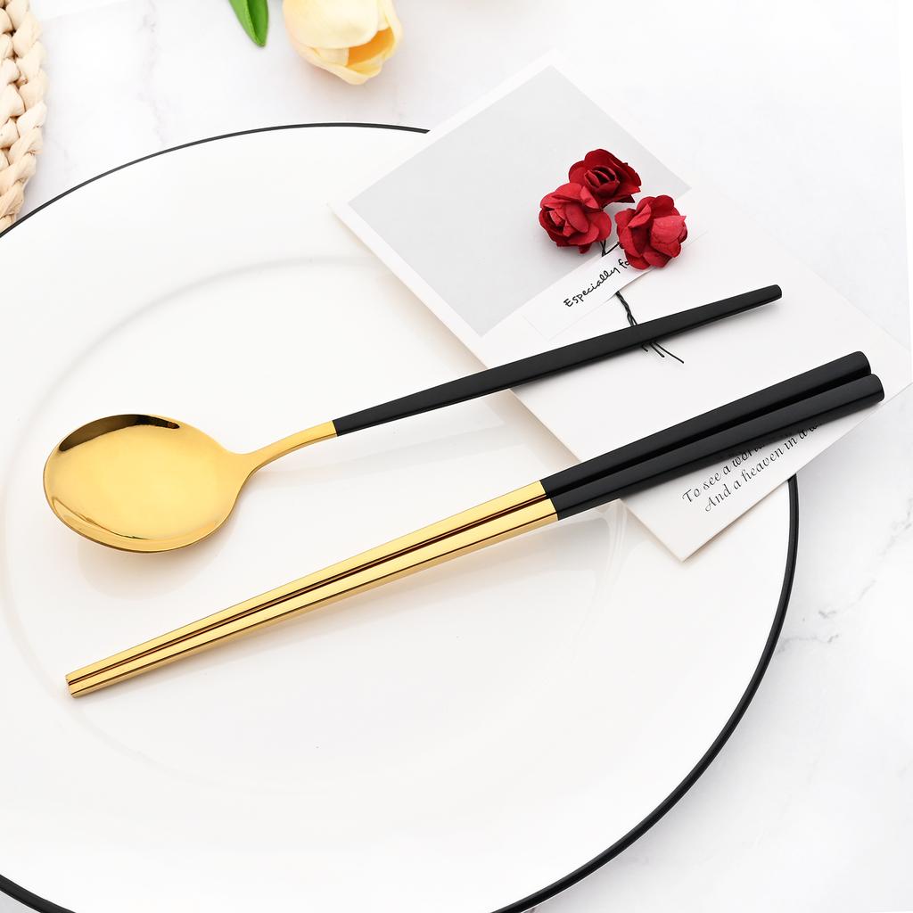 Зеркало, ложка, вилка, палочки для еды, набор посуды, 3 шт., столовая посуда из нержавеющей стали, золотой западный набор столовых приборов, кухонные принадлежности для ужина