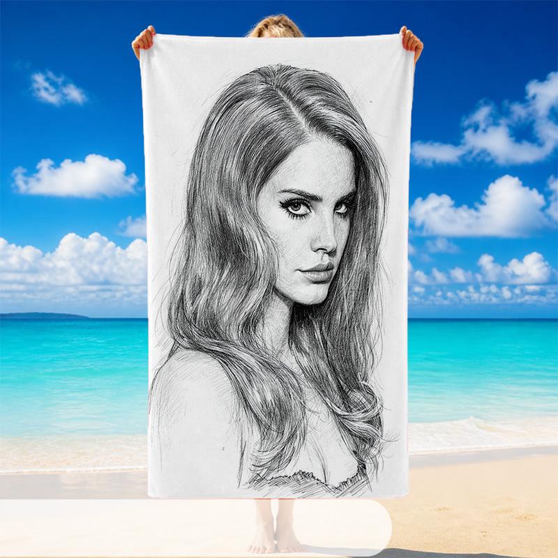 Lana Del Rey Beach Towel, Soft Large Absorbent Towel For Beach Swimming Pool Travel Vacation