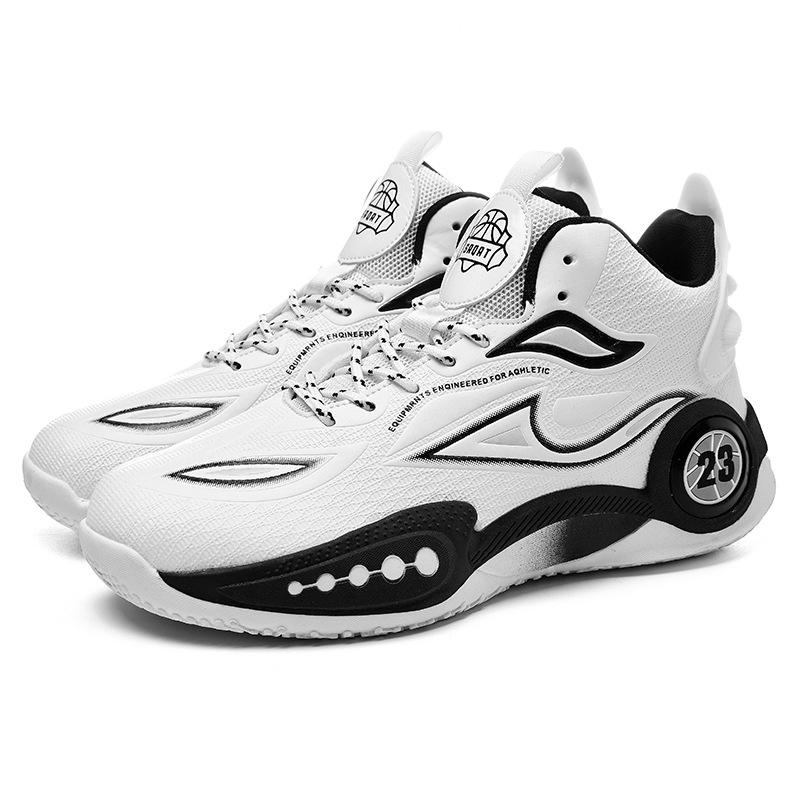 Высокие баскетбольные кроссовки для мужчин, учеников начальной и средней школы, спортивная обувь для бега с трением и звуком, фактические боевые кроссовки для баскетбола