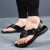 Мужские кожаные тапочки 2024 года, летние, люксовые, брендовые, мужские шлепанцы, для дома и отдыха, мягкие, пляжные, двойного назначения, повседневная обувь, размер 38-44