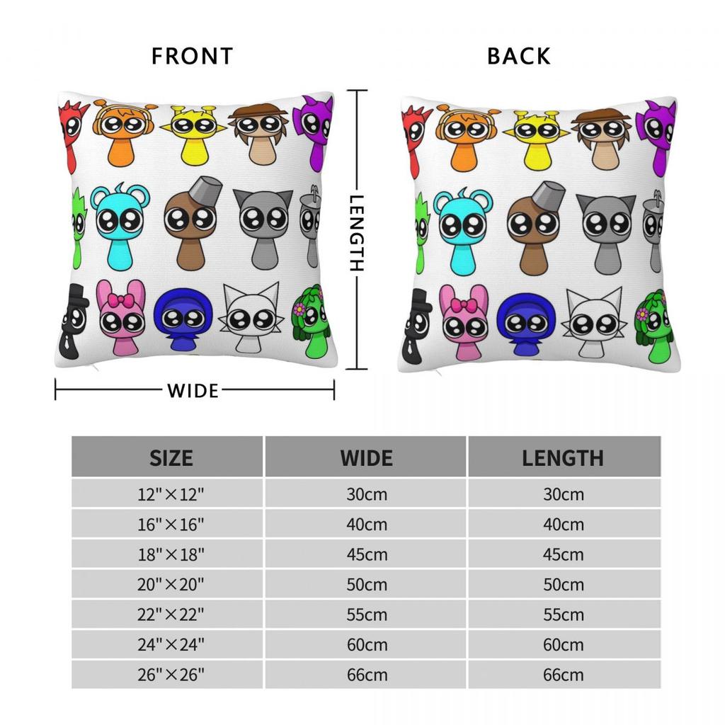 Sprunki Incredibox Игровой Наволочка Чехол для Подушки Квадратный Наволочка с Принтом Винтажные Наволочки Для Дивана Спальни Домашний Декор