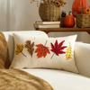 Новая tufted наволочка для декоративной подушки 'Тыква' Листья клена Мягкая наволочка для подушки Квадратная Рустикальный стиль Осенняя наволочка Декор на Осень