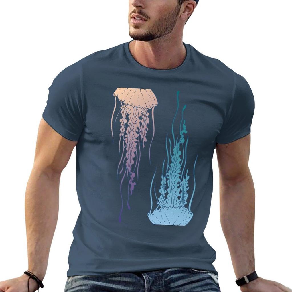 Jellyfish Hand Draw TShirt Plus Size Summer Short Sleeve TShirt
