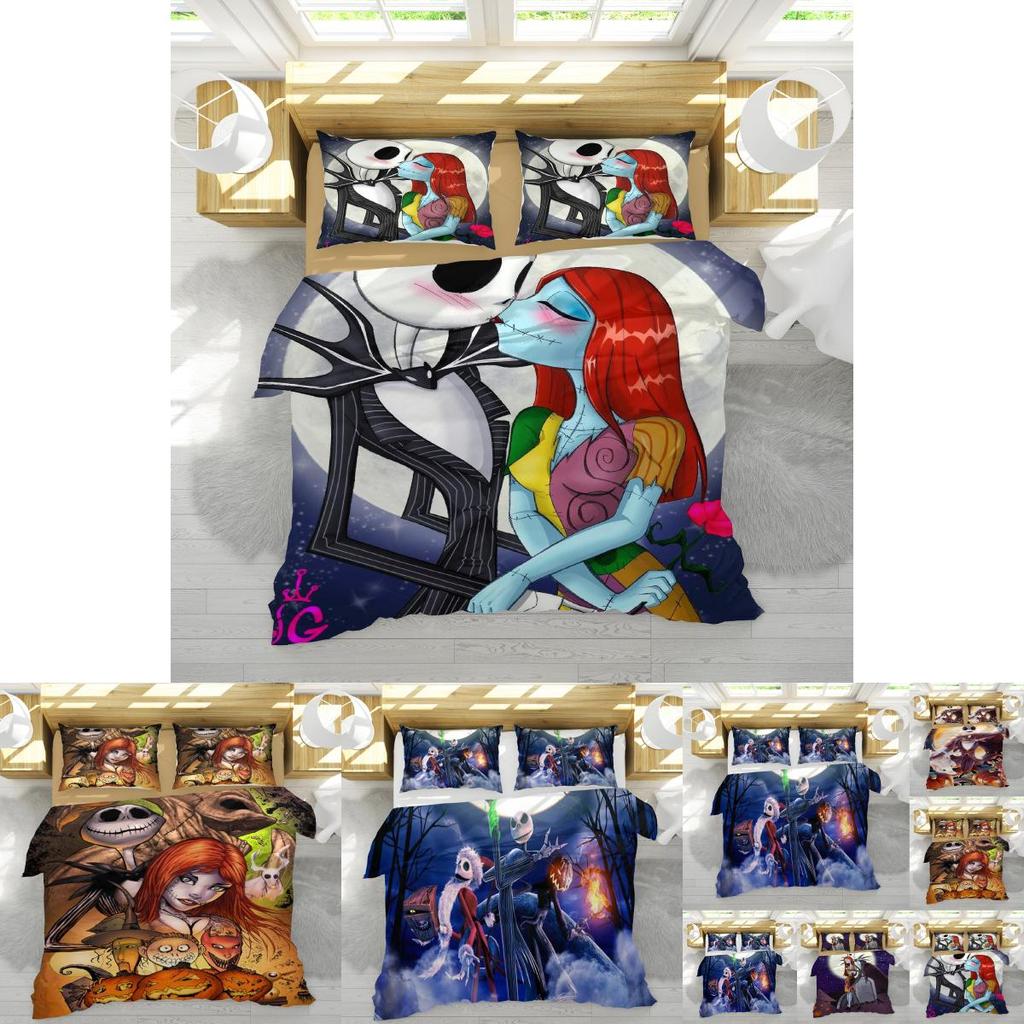 Роскошный 3-предметный комплект постельного белья «Кошмар перед Рождеством» для максимального комфорта