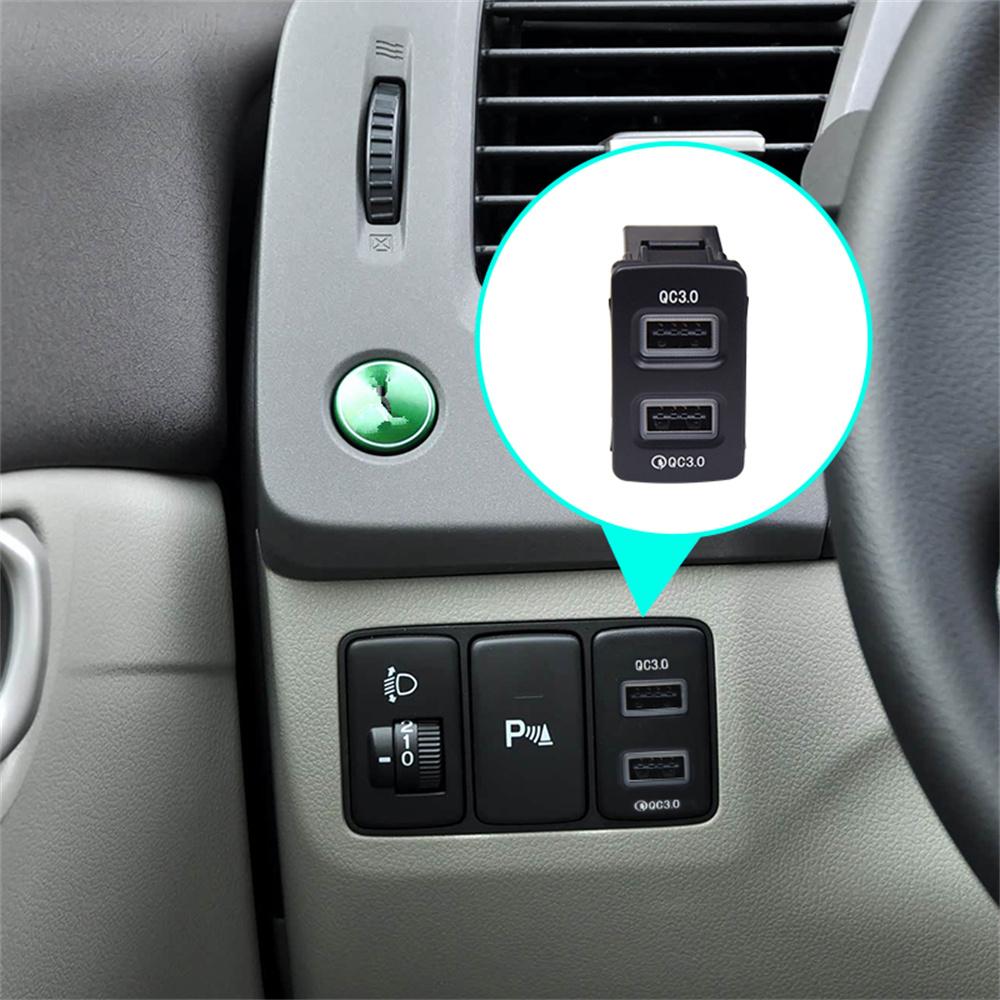 18W Car Charger Dual-USB QC3.0 Fast Charging For Honda Fit CITY CIVIC
