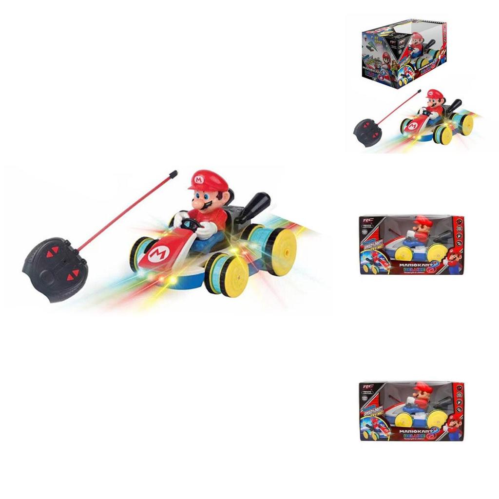 Mario Kart Remote Control Car Dazzling Stunt Vehicle With Light Effects And Melodies Super Mario Racing Toy Plastic)