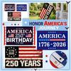 Флаг 250-летия Америки 1776 2026 Годовщина Баннер с принтом Звезд и Полос для Уличного и Внутреннего Декора