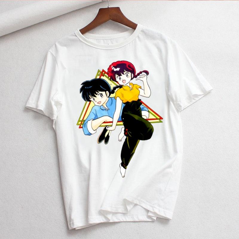 Ranma 12 ranma 12 Летняя Модная Рубашка Футболка с Принтом Женские Топы Базовые Футболки с Круглым Вырезом Забавные Футболки для Девочек