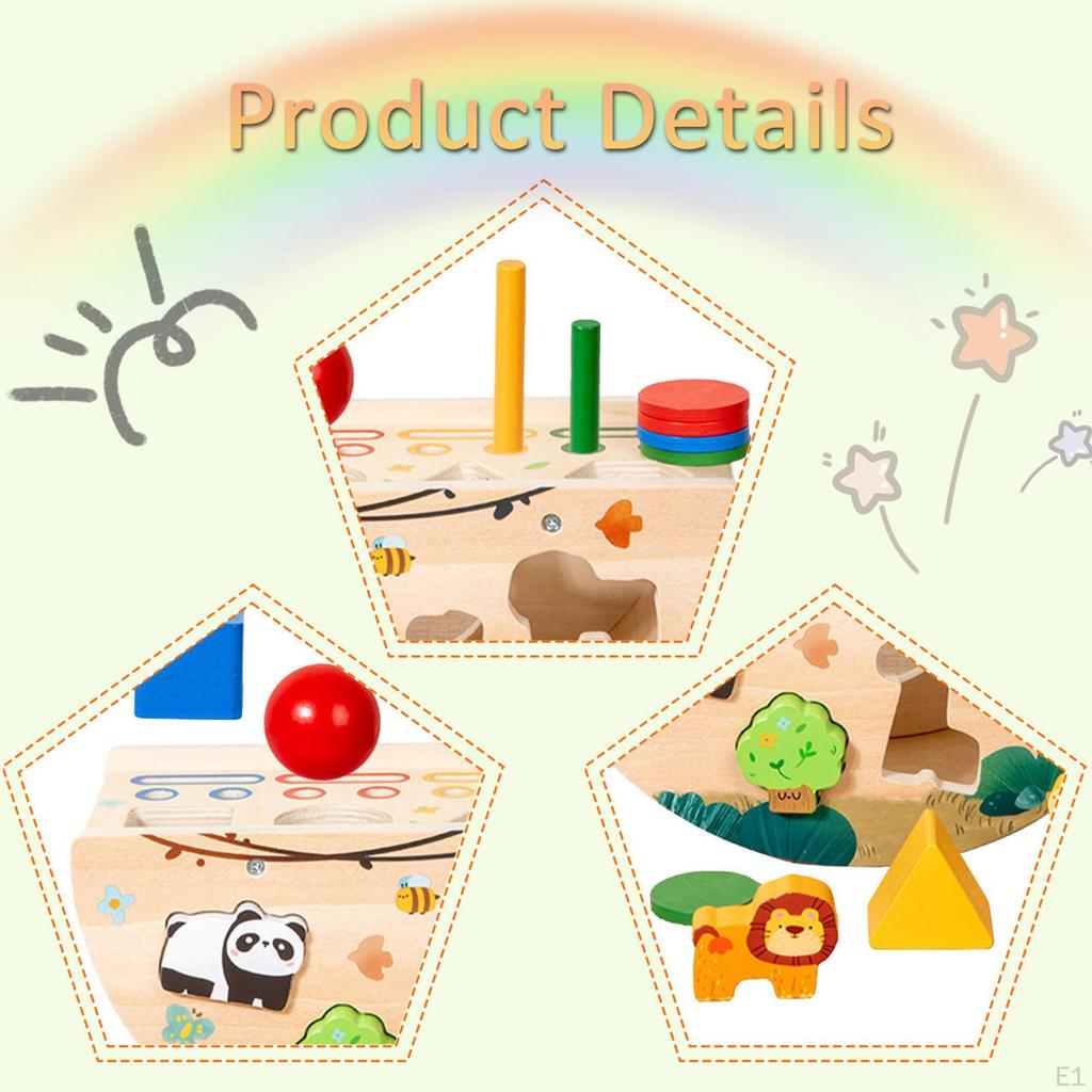 Сортер по цвету и форме Игрушка для обучения Развивающая деревянная коробка Drop Busy для детей