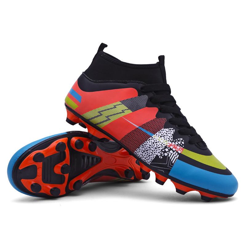 Высокие футбольные бутсы AG для детей и подростков, длинные шипы, Flyknit, для тренировок и соревнований для школьников