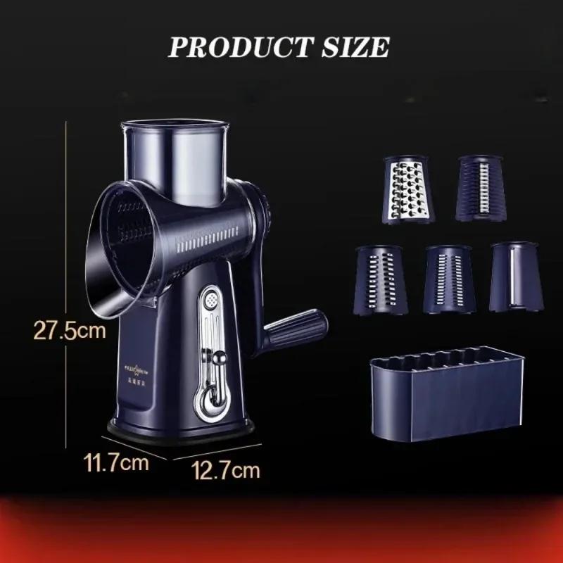 Cheese Grater Hand Crank Cheese Shredder for Fresh Cheese, Vegetable,potato, Nuts,Non-slip Suction Base