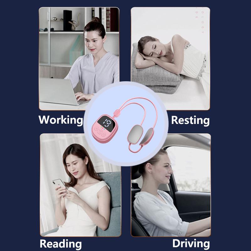 Neck Massage Pendant Portable Hanging Neck Massager with EMS Dual Pulse Device Health Care