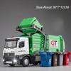 1:24 Electric Trailer Flatbed Truck Sanitation Garbage Car Model Toy Light Music Engineering Vehicle Models Kids Best Presents
