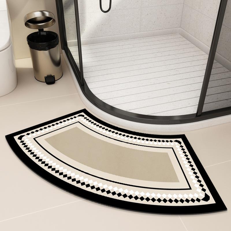 Круглый коврик для пола в ванную комнату, впитывающий воду и противоскользящий коврик для ног у входа в ванную комнату, веерообразный коврик для унитаза