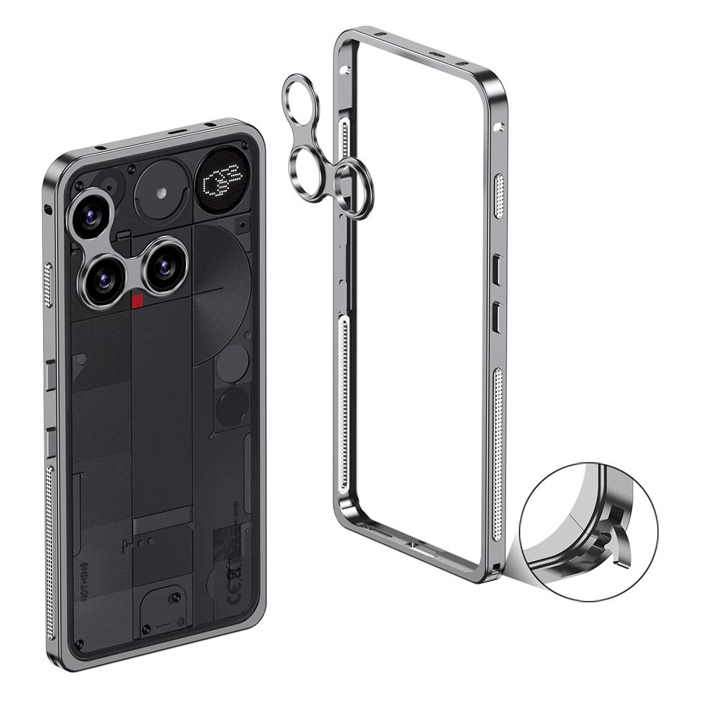 For Nothing Phone (3) 5G Bumper Cases Metal Frame Heat Dissipation Cover with Lens Protector