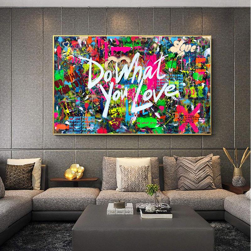Современная вдохновляющая уличная поп-граффити, художественная картина на холсте, делайте то, что любите, постеры, принты, настенная картина для комнаты, домашний декор
