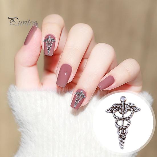 10 шт. Хэллоуин Череп Крест 3D Металлические Подвески для Нейл-арта Готический Панк Стиль Украшения Для Ногтей Аксессуары Для Маникюра DIY