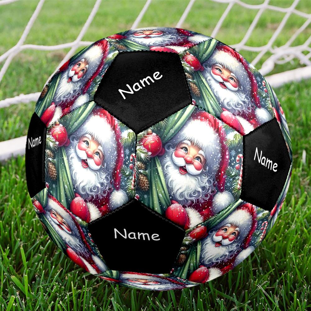 Custom Name Christmas Santa Claus Theme Size 5 Soccer Ball, Suitable for Both Indoor and Outdoor Matches, a Gift Suitable for Everyone.