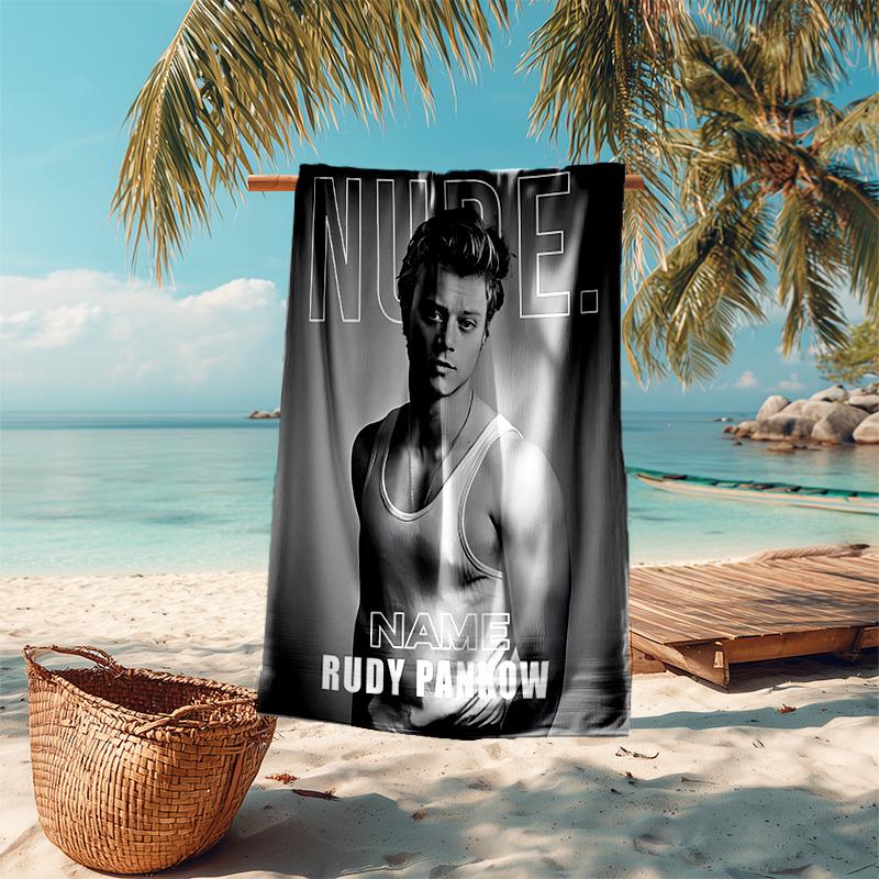 Personalized customized proof beach towel with Rudy Pankow pattern - soft, absorbent,quick-drying,perfect swimming,camping&bathing