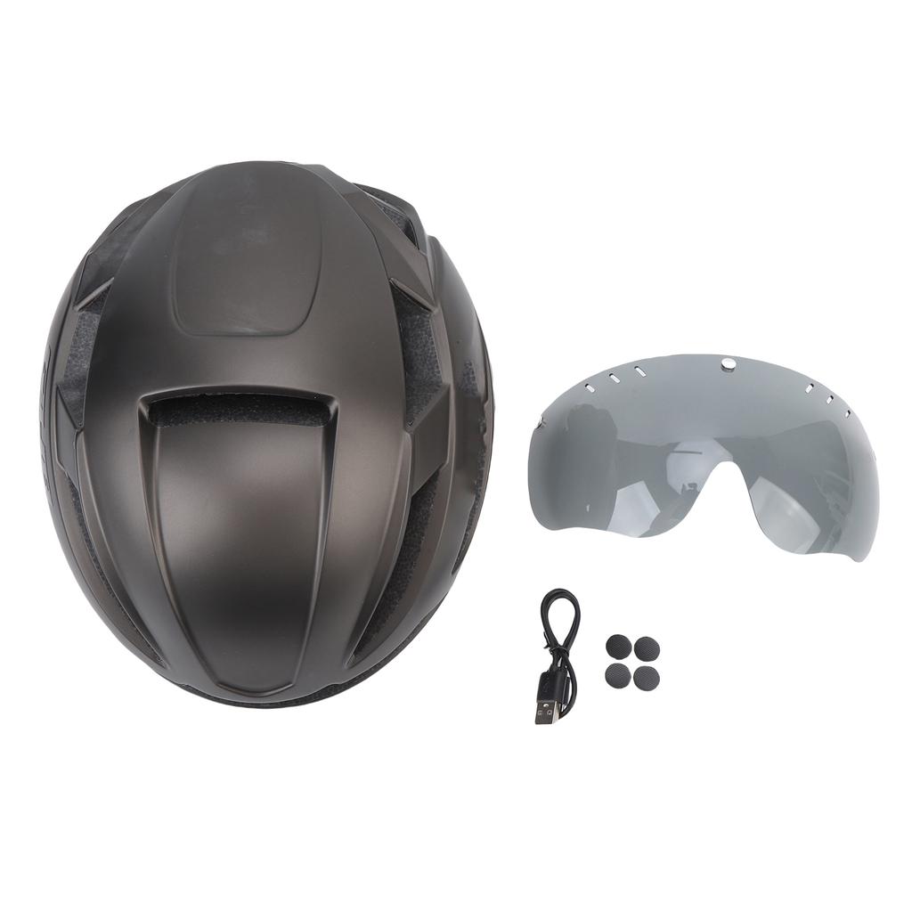 Велосипедный шлем с технологией MIPS, велосипедный шлем со светодиодной подсветкой и очками для горного и шоссейного велосипеда, цвет титан