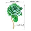 Изысканная зеленая брошь в виде цветка пиона для женщин и девочек, винтажные нескользящие булавки, универсальные аксессуары для одежды, подарки
