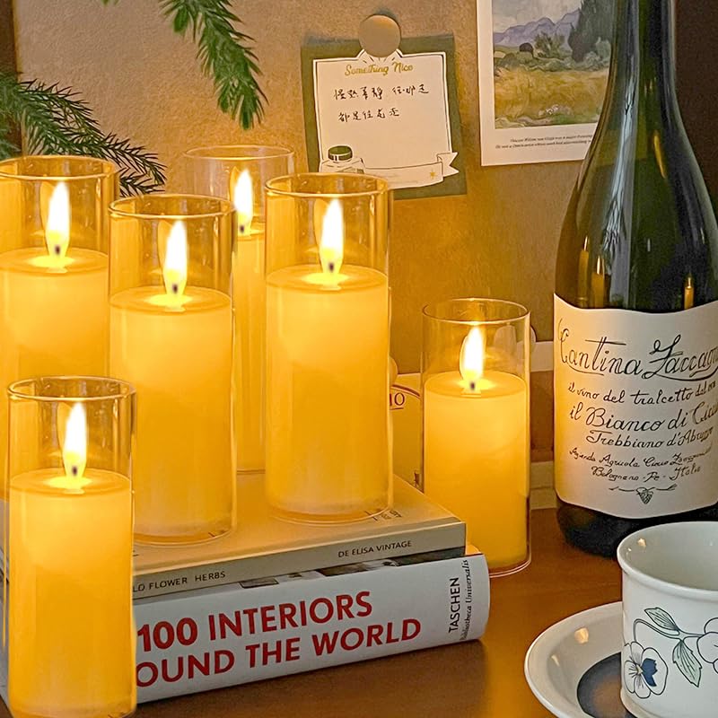 LED Candle Lights, Long, Flashing, Christmas Decoration, Soothing Light, Warm Color, Unscented, Flameless, Night Light, Inspires Sleep, Stylish,