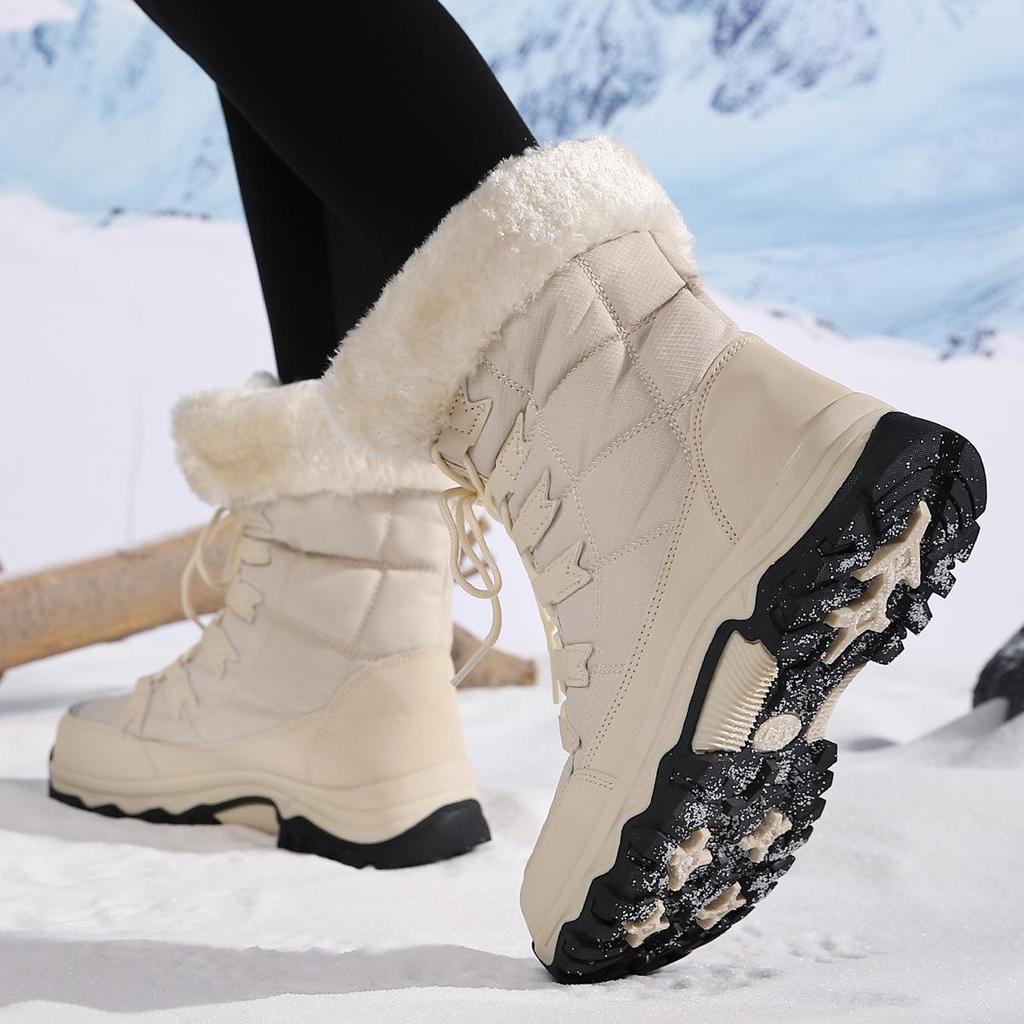 Women's Waterproof, Cold-Proof Long Boots: Outdoor Plus Velvet Thick Warm Snow Boots