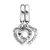 PAndora 799538c01 Linked Sister Heart Split Double Pendant And Dangle Silver Charm