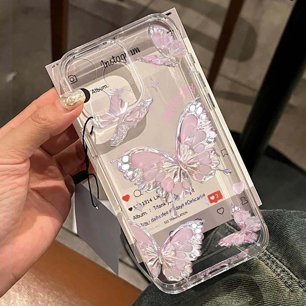 Чехол-бабочка с градиентом для iPhone 11 17 16 14 15 13 12 Pro Max Для iPhone XS XR X Air 16E 16 15 14 Plus Силиконовая крышка