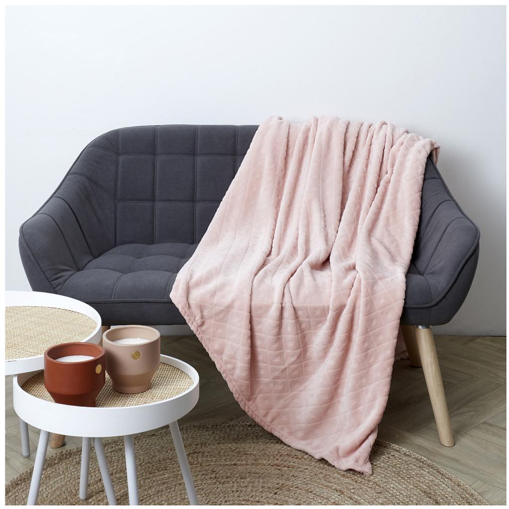 Les Trésors De Lily [A3513] — Розовое бархатное одеяло Scarlett. (рельефный) - 140x200 см