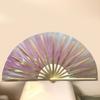 Блестящий ручной веер для женщин в китайском японском стиле, летний складной веер для фестиваля, вечеринки, клуба, танцев, фотографический реквизит