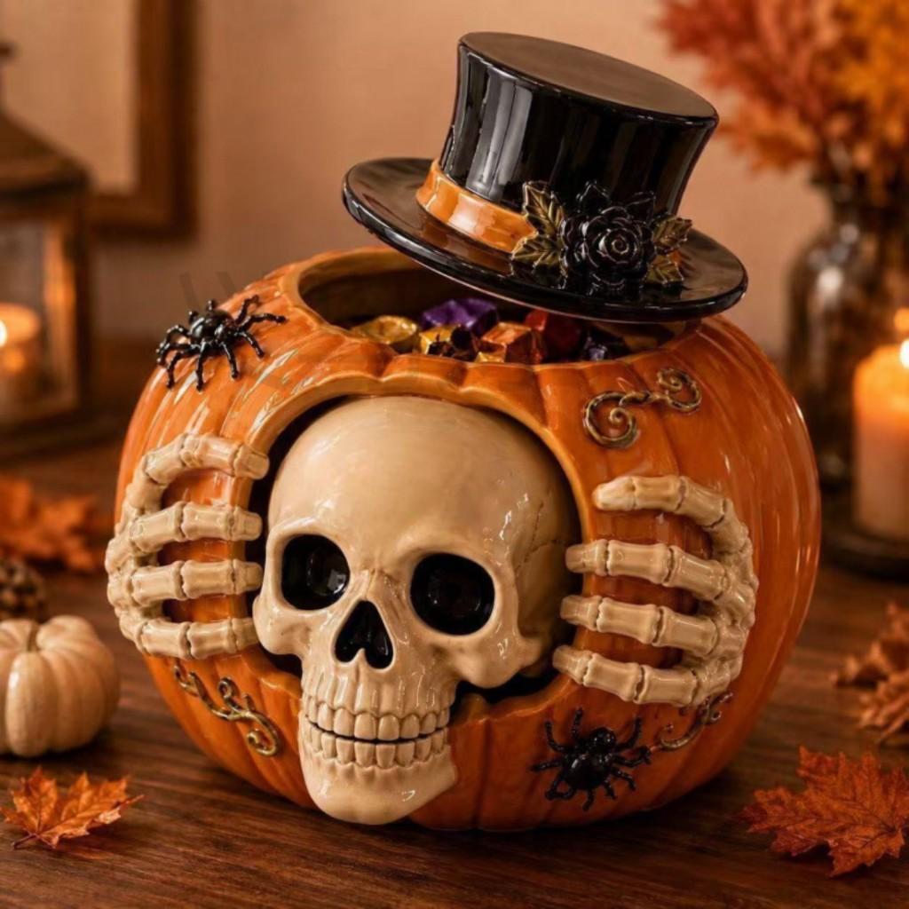 New Cross-border Product: Trick-or-Treat Skull Pumpkin Candy Jar