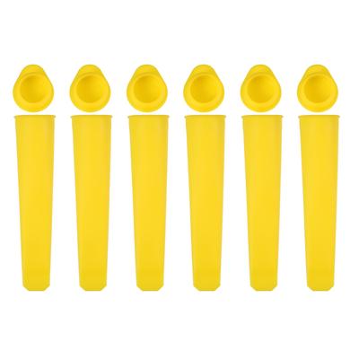 Uxcell Силиконовые формы для мороженого на палочке, набор из 6 штук, Форма для мороженого с формой для эскимо, Длина 5,91 дюйма, Подходит для приготовления мороженого и эскимо, Желтый
