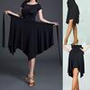Женская черная юбка для танцев, бальные юбки для латинской сальсы, танго, танцевальная одежда на шнуровке