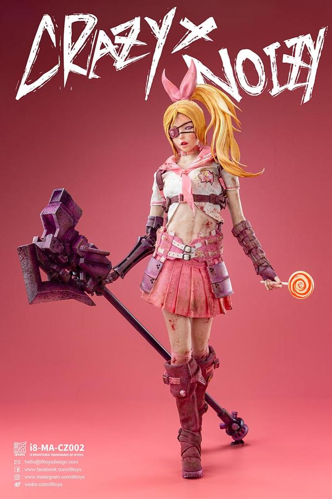 I8TOYS X NOISY I8 MA CZ002 Candy Damaged Scale and Metal Painted Movable Figure "CRAZY Version" 1/6 Cloth, PVC, Silicone,