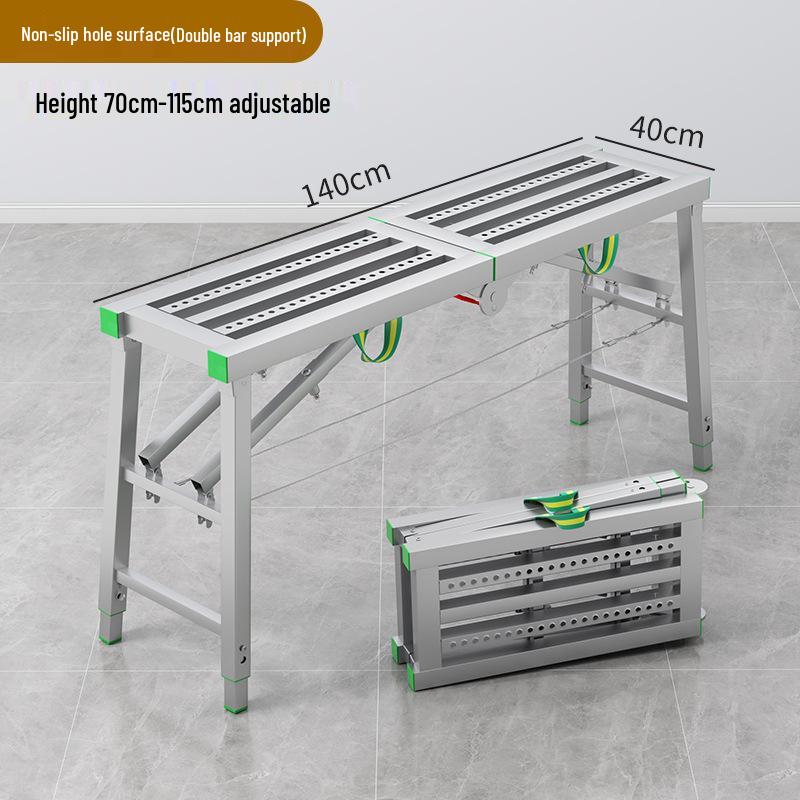 Folding Heightened Trestle Ladder and Putty Scraper for Construction