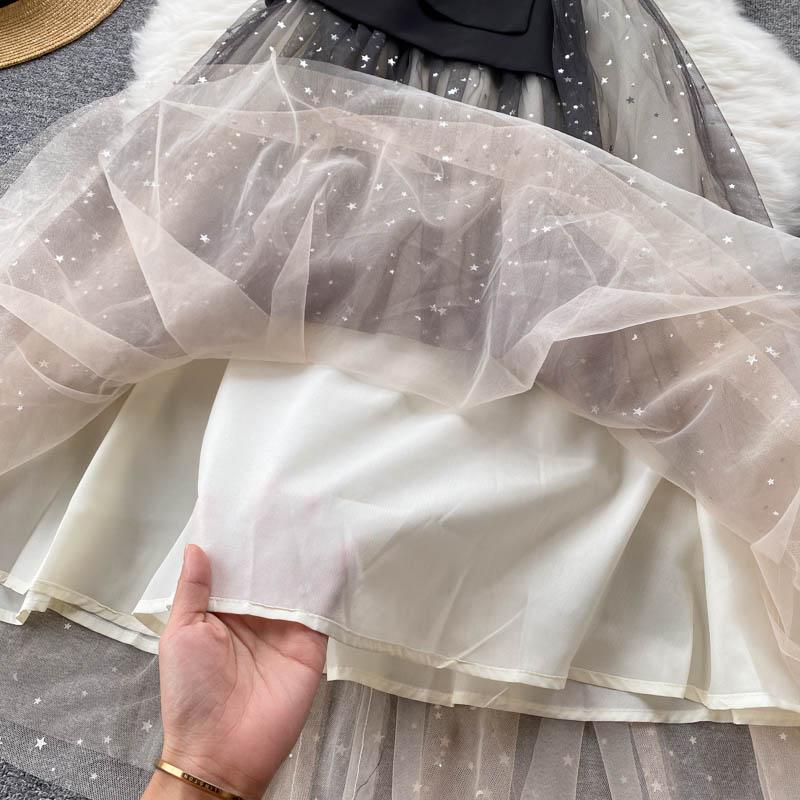 Новый сетчатый дизайн, тонкое платье феи длиной до талии, женское платье феи первой любви