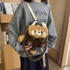 Cute Little Raccoon Cartoon Animal Doll Plush Backpack For School Travel And