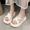 Women's Slippers Summer Wear Versatile Thick-soled Soft-soled Cool Slippers Non-slip and Deodorant Outdoor Beach One-word Slippers Women
