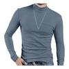Spring Autumn Men Fitness Top Slim Fit Half-high Collar Stretchy Long Sleeves Solid Color Pullover Fitness Sport Top Winter Bottoming Clothes