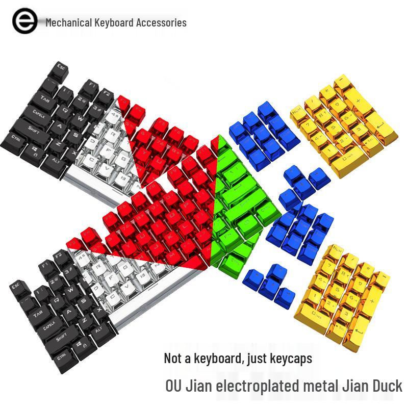 Механическая клавиатура E-Element с 104 клавишами, с гальванизированными, персонализированными полупрозрачными колпачками и радужными клавишами WASD