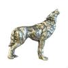 Copper Alloy Wolf Statue Collection Small Vintage Gift Home Decoration Sculpture for Dining Room